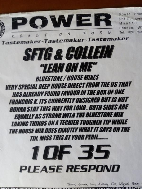 Sounds From The Ground, Colein - Lean On Me (House Mix)